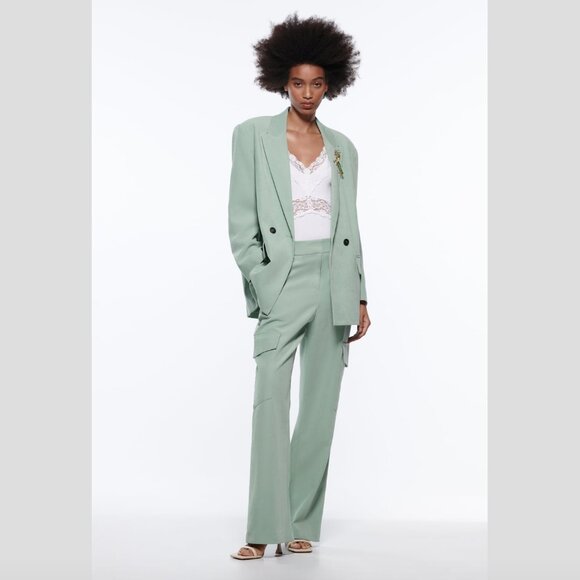 NWT ZARA PIECES MATCH SET SUIT SOFT OVERSIZED
